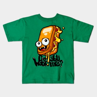 Do you want me? Graffiti character grilled cheese sandwich Kids T-Shirt